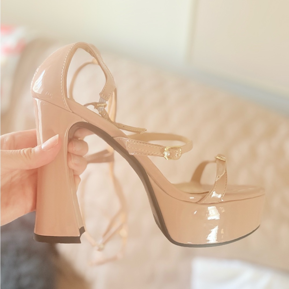 Elegant Nude Platform Heels